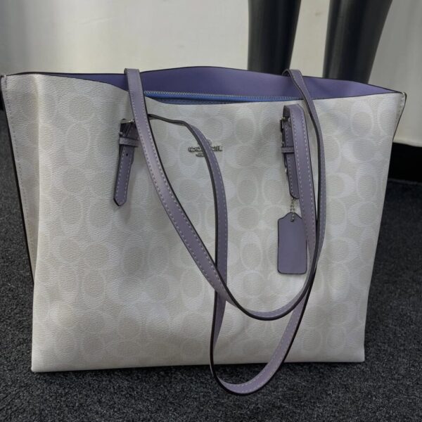 Coach Mollie Tote in Signature Canvas Chalk Purple
