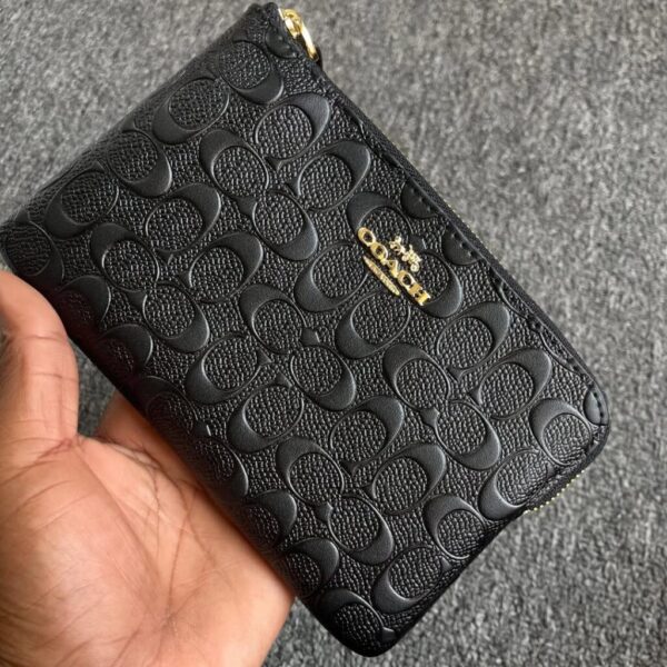 Coach Boxed Corner Zip Wristlet Embossed